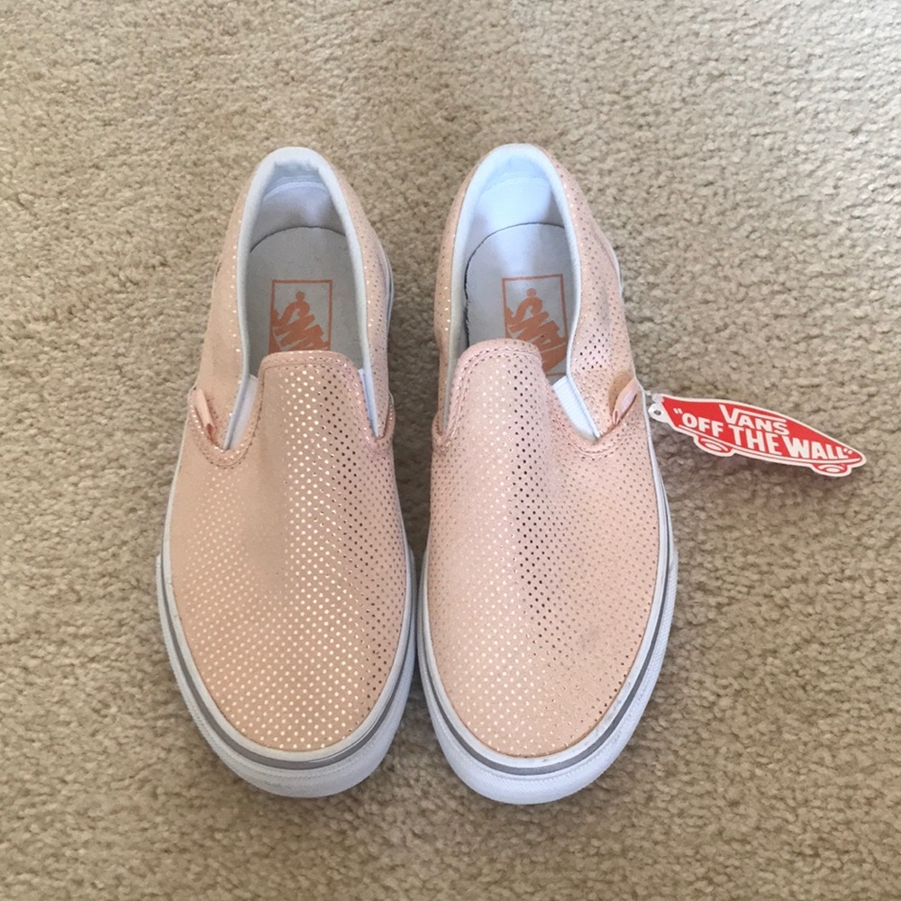 Vans nude/pink slip-ons - Size 6